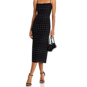Aqua Studded Black and Silver Midi Dress